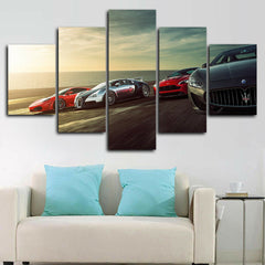 Super Sports Cars Ferrari Bugatti Race Wall Art Canvas Decor Printing