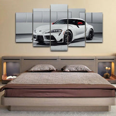 Supra White Sports Car Wall Art Canvas Decor Printing