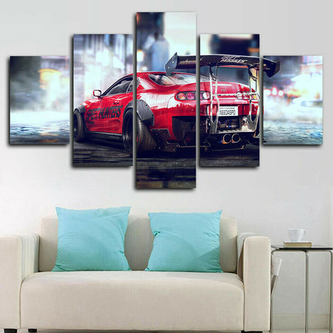 TOYOTA SUPRA MK4 Race Sports Car Wall Art Canvas Decor Printing