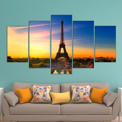 The Eiffel Tower Sunset Wall Art Canvas Decor Printing