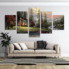 Image of The Fishing Cabin Forest Lake Wall Art Canvas Decor Printing
