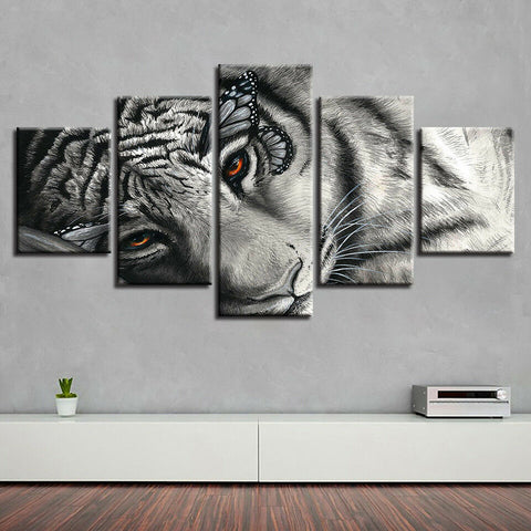 Tiger Eye With Butterfly Wings Wall Art Canvas Decor Printing