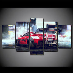 Toyota Supra Red Car Wall Art Canvas Decor Printing