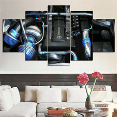 Toyota Supra Twin Turbocharged Engine Wall Art Canvas Decor Printing