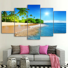 Tropical Island Beach White Sand Wall Art Canvas Decor Printing