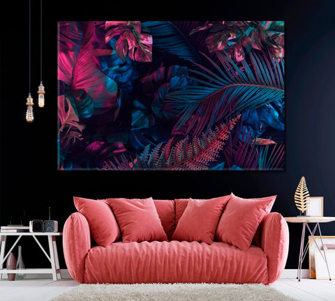 Tropical Palm Leaves Wall Art Canvas Print Decor-1Panel