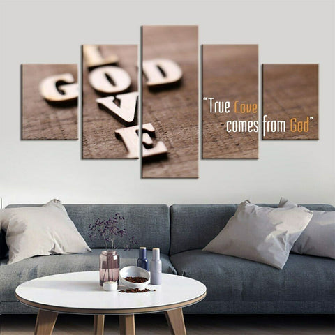 True Love comes from God Jesus Christian Religion Wall Art Canvas Decor Printing