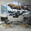 Image of Two Bears Snow Mountains Wall Art Canvas Decor Printing