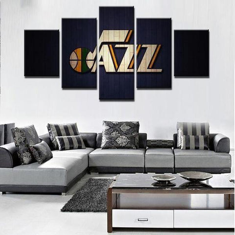 Utah Jazz Basketball Wall Art Canvas Decor Printing