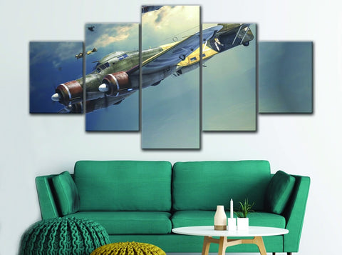 Vintage Airplane Aircraft Bomber Wall Art Canvas Decor Printing