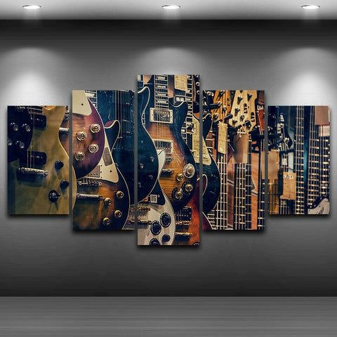 Vintage Guitars Musical Instrument Wall Art Canvas Decor Printing