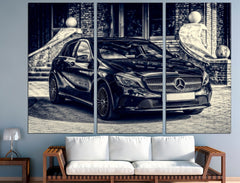 Vintage Mercedes Sport Cars Wall Art Canvas Print Decor