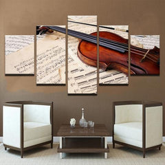 Violin Notes Music Wall Art Canvas Decor Printing