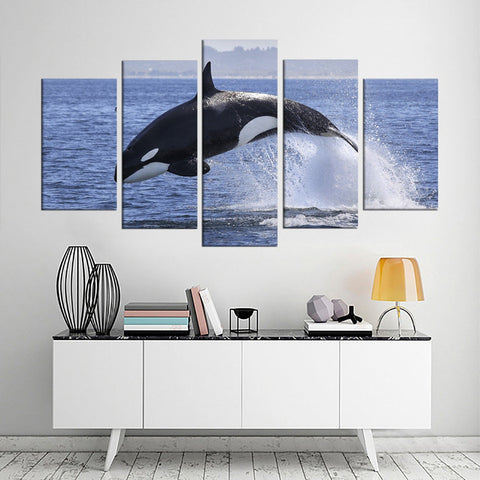 Whale Shark Jumping Blue Ocean Wall Art Canvas Decor Printing