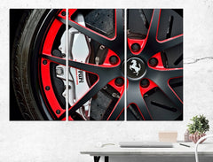 Wheel Ferrari Sport Car Wall Art Canvas Print Decor