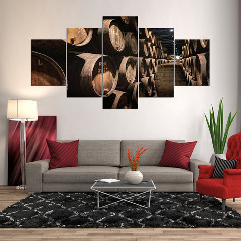 Whiskey Barrels Wall Art Canvas Decor Printing