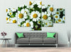 Image of White Daisy Flower Wall Art Canvas Decor Printing