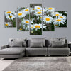 Image of White Daisy Flowers Blooming Wall Art Canvas Decor Printing