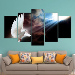 White Dove Holy Spirit Wall Art Canvas Decor Printing