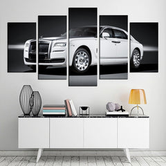 White Supercar Exotic Wall Art Canvas Decor Printing