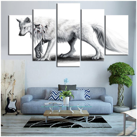 White Wolf Wall Art Canvas Decor Printing