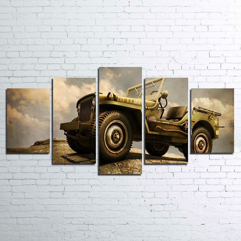 Willys Military Jeep Car Wall Art Canvas Decor Printing