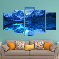 Winter Night Nordic Landscape Wall Art Canvas Decor Printing