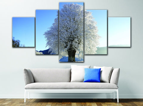 Winter Snow Tree Wall Art Canvas Decor Printing