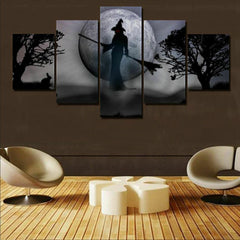 Witch Shadow in Halloween Night Wall Art Canvas Decor Printing