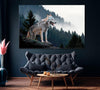 Image of Wolf In The Green Forest Wall Art Canvas Print Decor-1Panel