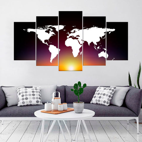 World Map Wall Art Canvas Decor Printing