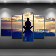 Yoga by the Pool Wall Art Canvas Decor Printing