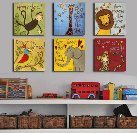 Cartoon Animals Wall Art Canvas Print Decor Kid room - DelightedStore