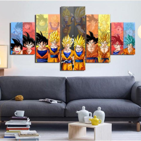 Dragon Ball Z Goku Evolution Cartoon Wall Art Canvas Print Decoration - DelightedStore