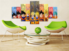 Dragon Ball Z Goku Evolution Cartoon Wall Art Canvas Print Decoration