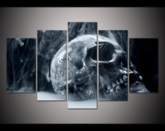 Smoking Skull Wall Art Canvas Print Decor