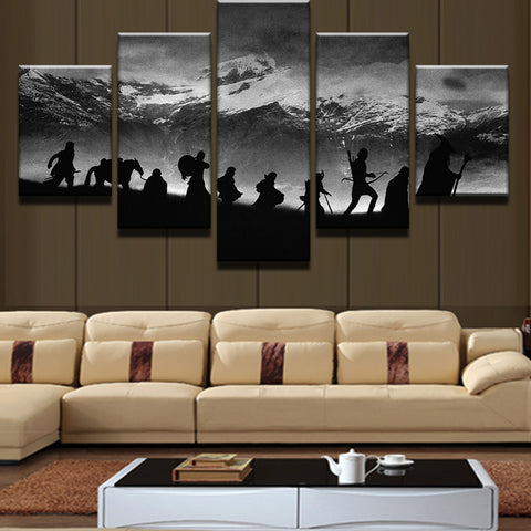 Hikers on Snow Mountain Wall Art Canvas Print Decor - DelightedStore