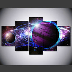 Purple Planet Universe Wall Art Canvas Print Decoration