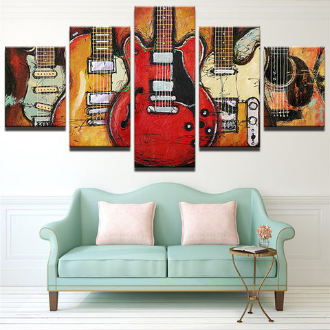 Guitar Abstract Music Wall Art Canvas Print Decor - DelightedStore
