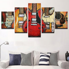 Guitar Abstract Music Wall Art Canvas Print Decor