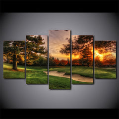 Golf Course Sunset Wall Art Canvas Print Decoration - DelightedStore