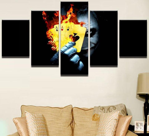 Batman Joker Flame Poker Wall Art Canvas Print Decor - DelightedStore
