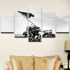 Image of Vintage Soldiers With American Flags Wall Art Decor Canvas Print