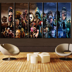 Horror Movie Characters Group Wall Art Canvas Print Decoration - DelightedStore