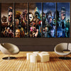 Image of Horror Movie Characters Group Wall Art Canvas Print Decoration - DelightedStore