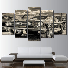 Ford Mustang 1965 Wall Art Canvas Print Decor
