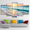 Image of Sunset Beach White Sand Wall Art Canvas Print Decor