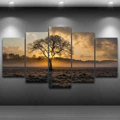 Sunrise Tree landscape Wall Art Canvas Print Decor
