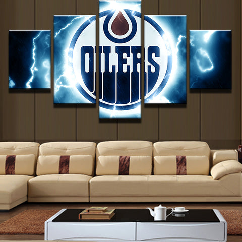 Edmonton Oilers Wall Art Canvas Print Decor - DelightedStore