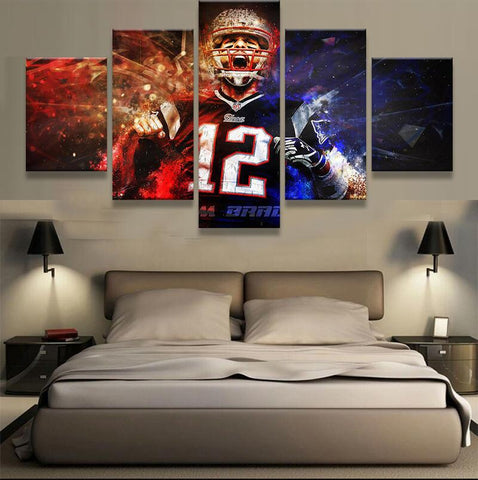 New England Patriots Tom Brady Wall Art Canvas Print Decor - DelightedStore
